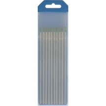 10 Electrodes - Pure Tungsten Ø1.6 - Green (Ac - Aluminium)