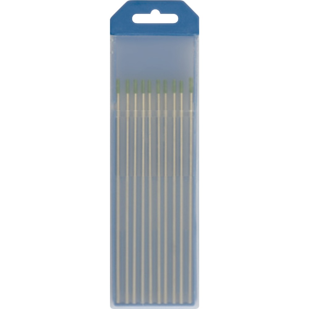 10 Electrodes - Pure Tungsten Ø1.6 - Green (Ac - Aluminium)
