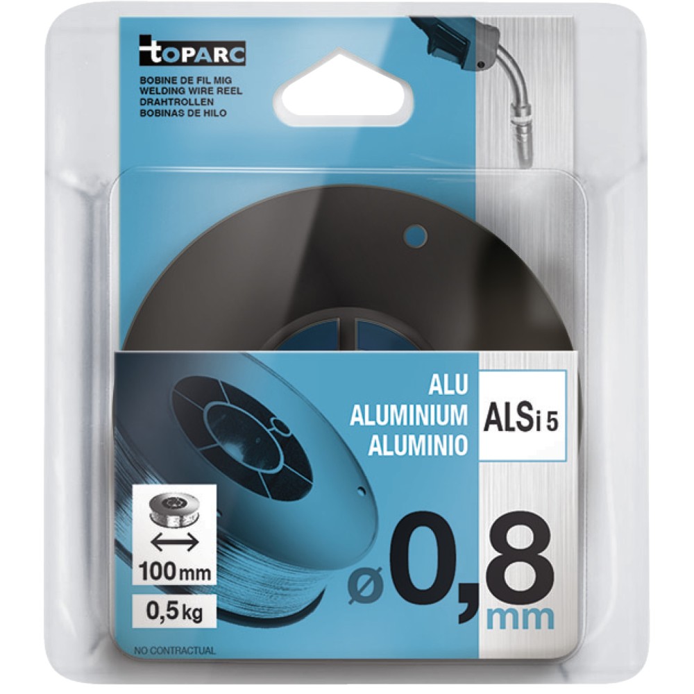 Fil Mig Alsi5 Ø0,8 - Bobine Plastique S100 0,5Kg - Er4043 / S Al 4043A