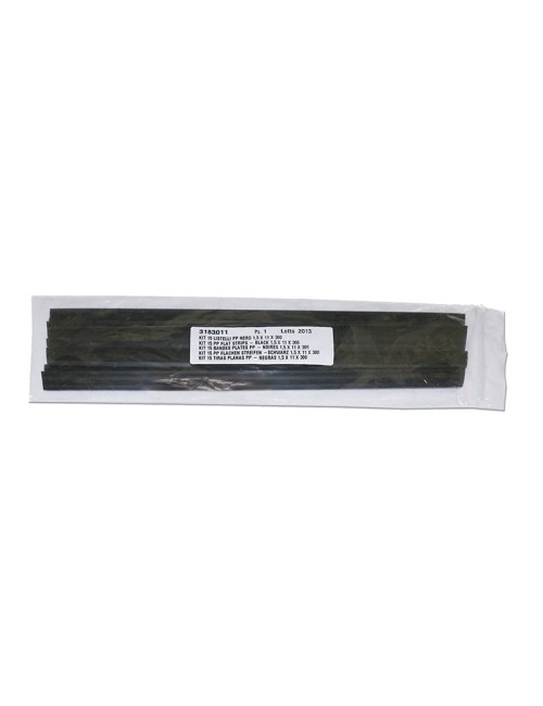 Kit 15 Bandes Plates PP Noires 1,6X16X300 (~ Gr. 110)