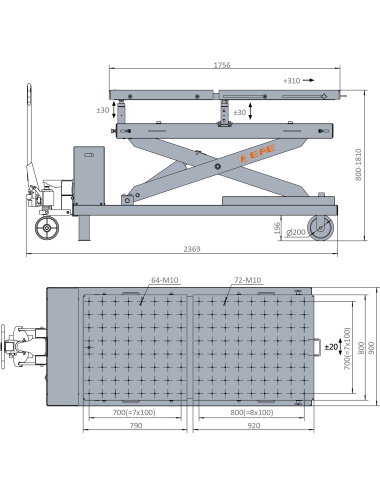 Mobiele Heftafel Voor Het Onderhoud Van Hybride Wagens, 1.2T, Afstandsbediening