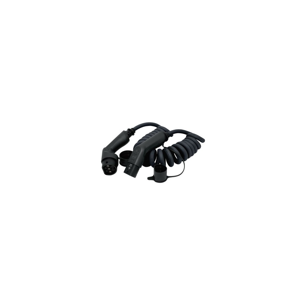 Charging Cable Ev T2/T2 Spiral 5M - 32A 1Ph 7.2Kw
