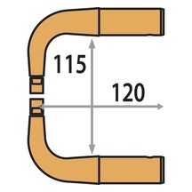 2 Koperen Armen X1 - 120 Mm Voor Lx + 2 Doppen