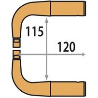 2 Koperen Armen X1 - 120 Mm Voor Lx + 2 Doppen