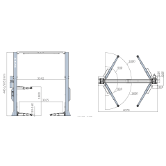 Verhoogde Elektro-Hydraulische 2-Palenbrug, Zonder Basis, Hefvermogen 5T, H: 5051 Mm