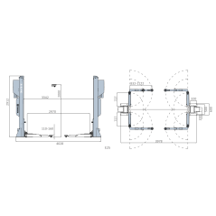 Elektro-Hydraulische 2-Palenbrug, Zonder Verbinding (Wireless), Hefvermogen 5T met M-Armen