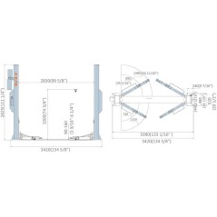 !! Promo !! Elektro-Hydraulische 2-Palenbrug, Met Basis, Hefvermogen 3,5T