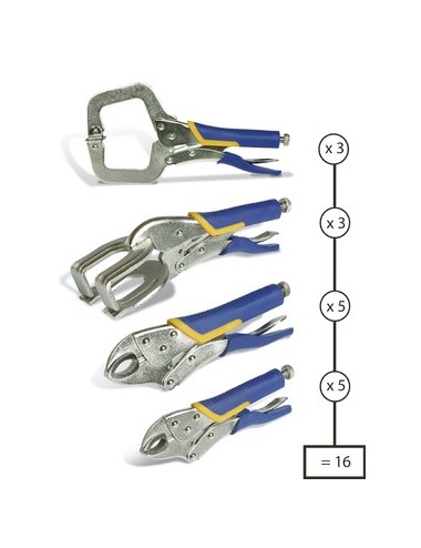 Set Of 16 Car Body Locking Pliers