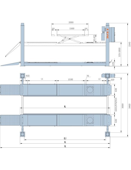 !promo! 4-Palenbrug 5T, Wieluitlijningrijbanen Van 5M20(Zonder Draaiplateaus), Wielvrijsysteem(3.5T)