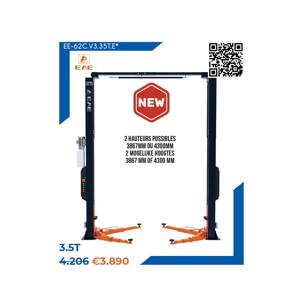 !! Promo !! Elektro-Hydraulische 2-Palenbrug, Zonder Basis, Hefvermogen 3,5T