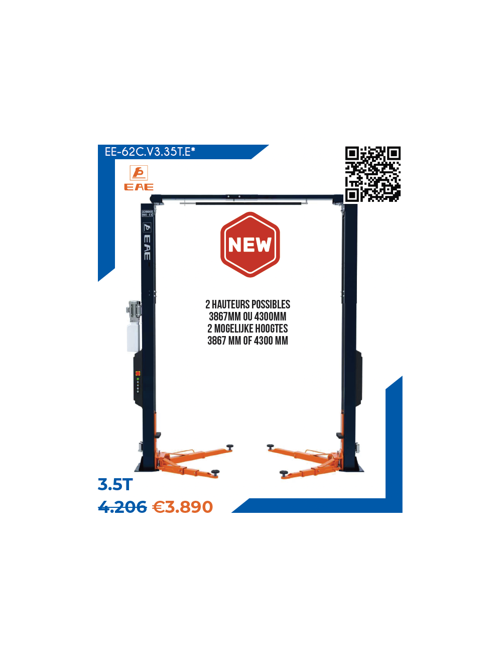 Elektro-Hydraulische 2-Palenbrug, Zonder Basis, Hefvermogen 3,5T