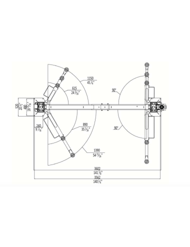 Elektro-Hydraulische 2-Palenbrug, Zonder Basis, Hefvermogen 4,2T