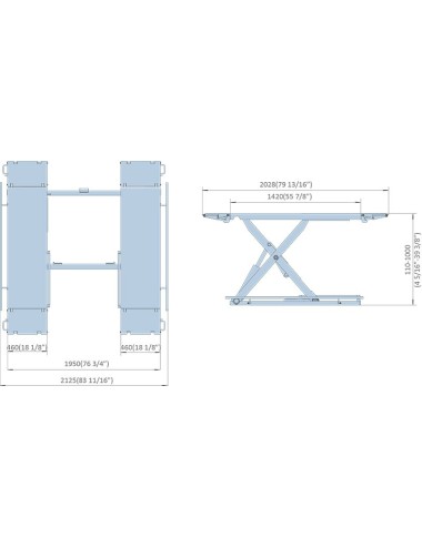 Schaarbrug 1M, 3,5T, Elektrische Ontgrendeling