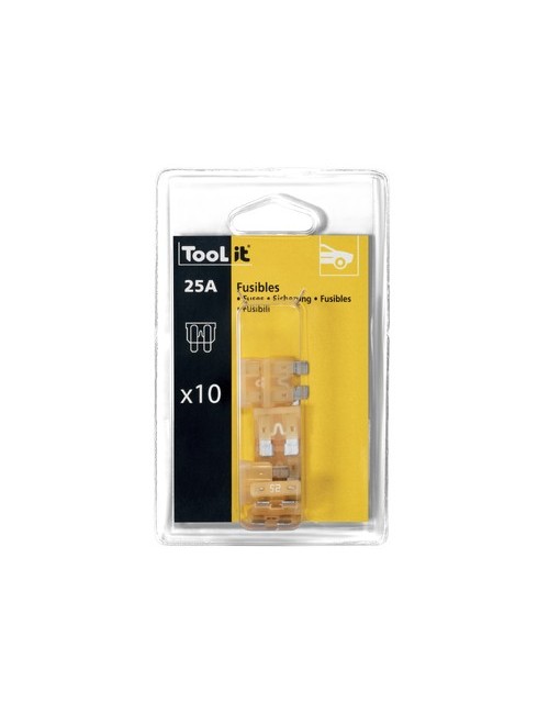 Kit 10 Zekeringen 25A / Laders - Blister