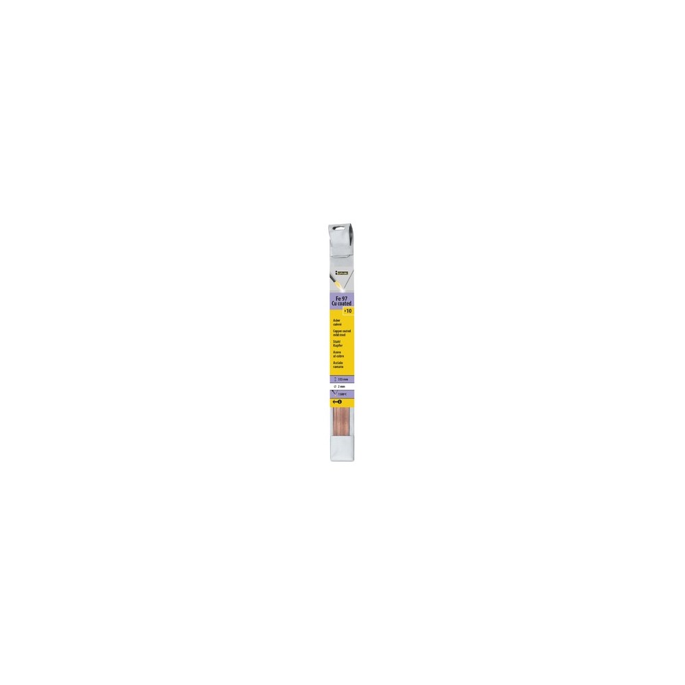 10 Stalen Koperstaven Ø 2Mm - L. 333Mm