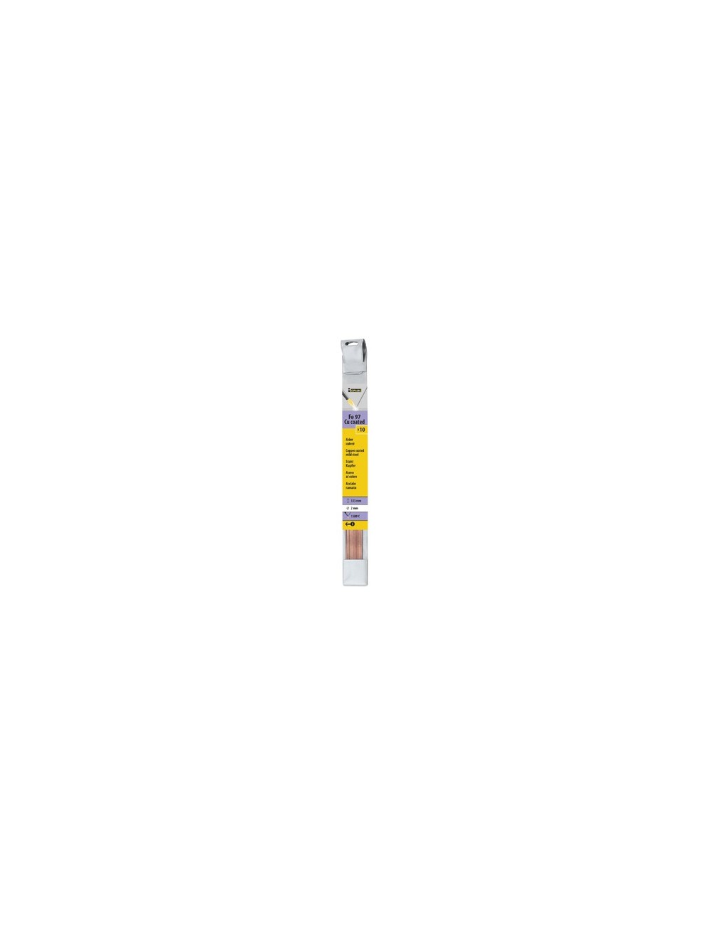 10 Stalen Koperstaven Ø 2Mm - L. 333Mm