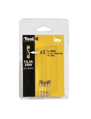 Kit 5 Zekeringen 6.3A 250V Getimed / Laders 30A Hf - Blister