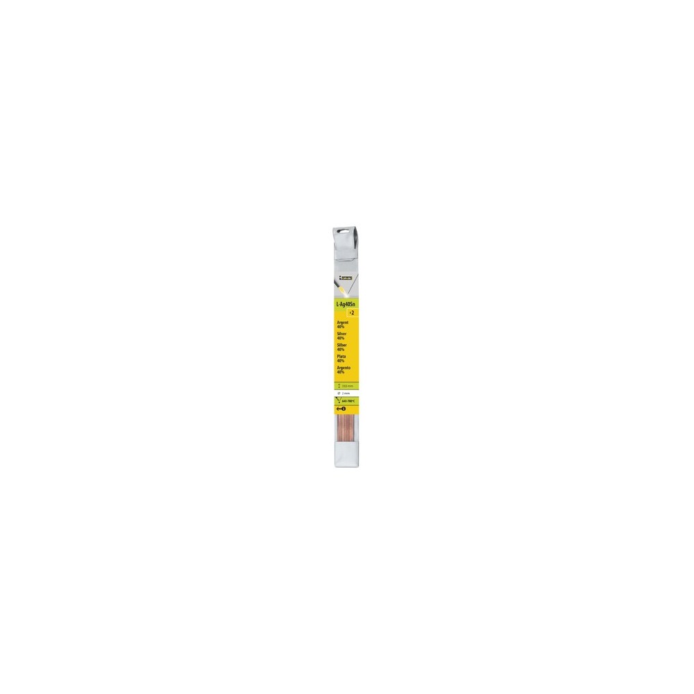 2 Zilveren Staafjes 40% Ø 2 Mm - L. 333 Mm