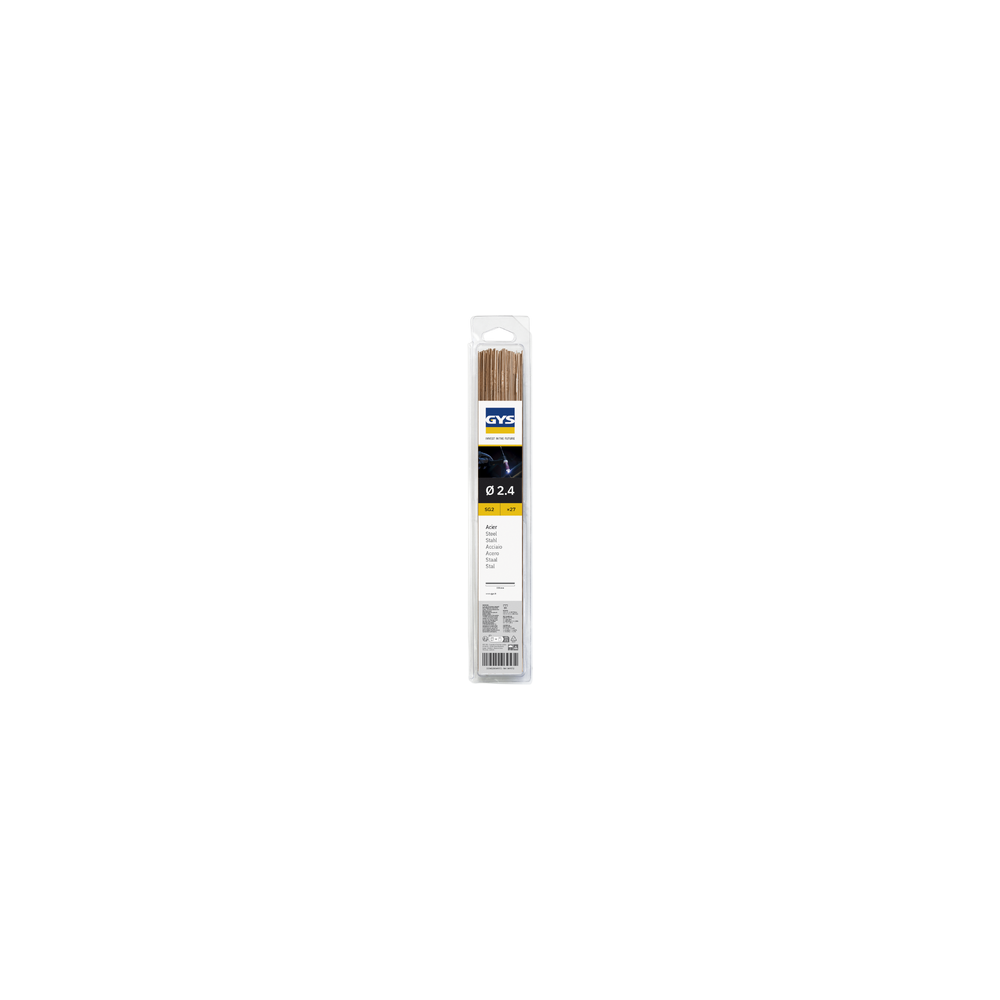 27 baguettes TIG acier (SG2) Ø2,4 - 330mm - Blister 0,33kg