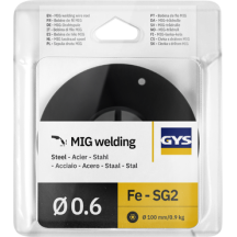 Wire Mag Steel Ø0.6 - Plastic Spoel S100 0.9Kg - Er70S-6 / G3Si1