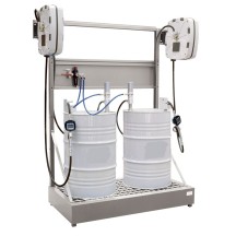 kit pour distriubuer 2 fûts d'huile, 2 enrouleurs de 10 mètres