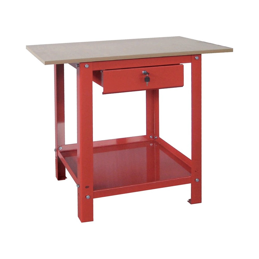 Werkbank met houten top mm 1000 met 1 lade