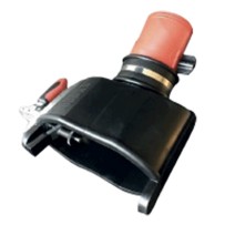 Entonnoir oval avec pince de fixation, registre de fermeture et prise pour sonde CO, diam 100